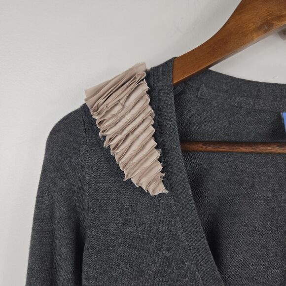 Simply Vera Vera Wang Women's Small Charcoal Heathered Cardigan Sweater NWT - Picture 3 of 10